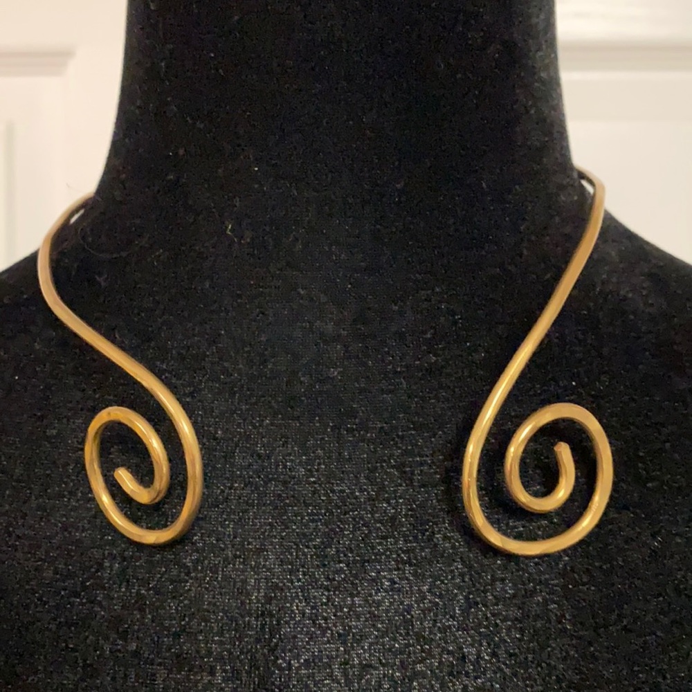 Vintage Brass circular chocker necklace